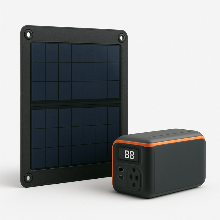 Panel solar plegable y batería portátil para carga solar camping aventura en espacios remotos