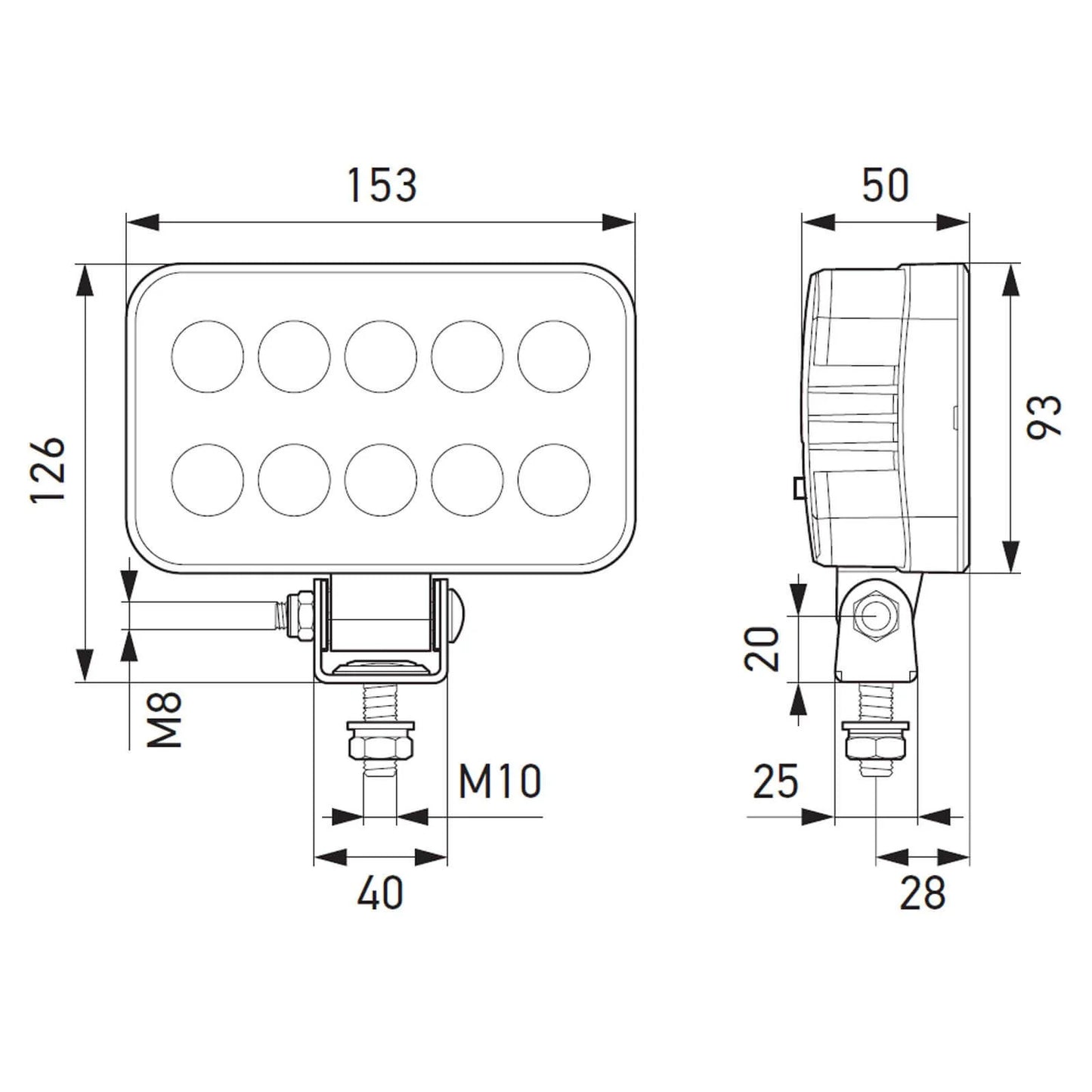 Faro de Trabajo Master LED 1400 Value Fit Corto Alcance 12/24 V – Hella