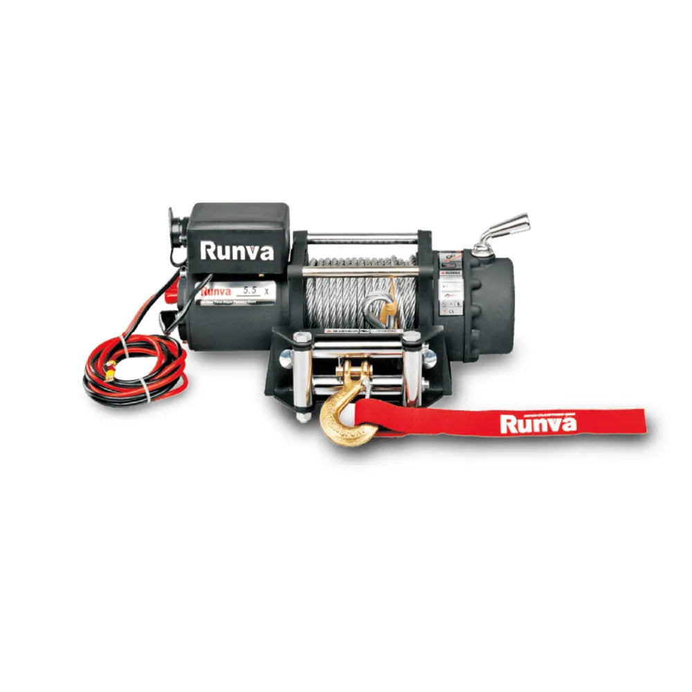 Winche 5.500 lbs 12V EWX5500U Con Línea de Acero – Runva