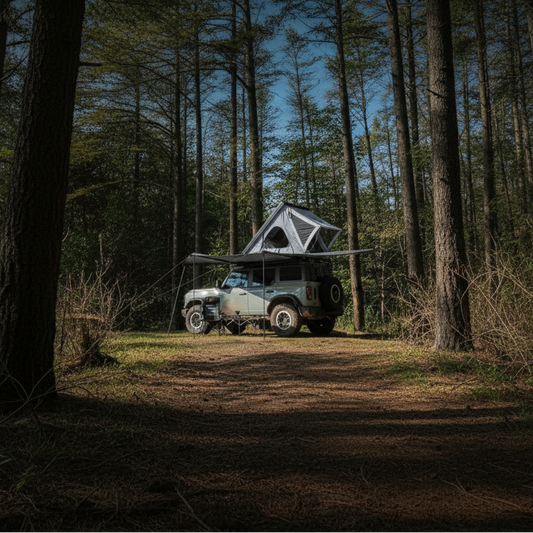 Toldo Gris 180° de Montaje Rápido y Cobertura Extensa – San Hima