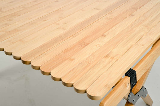 Mesa de Camping Plegable de Bambú Natural con Soporte de 120 kg – Wild Land