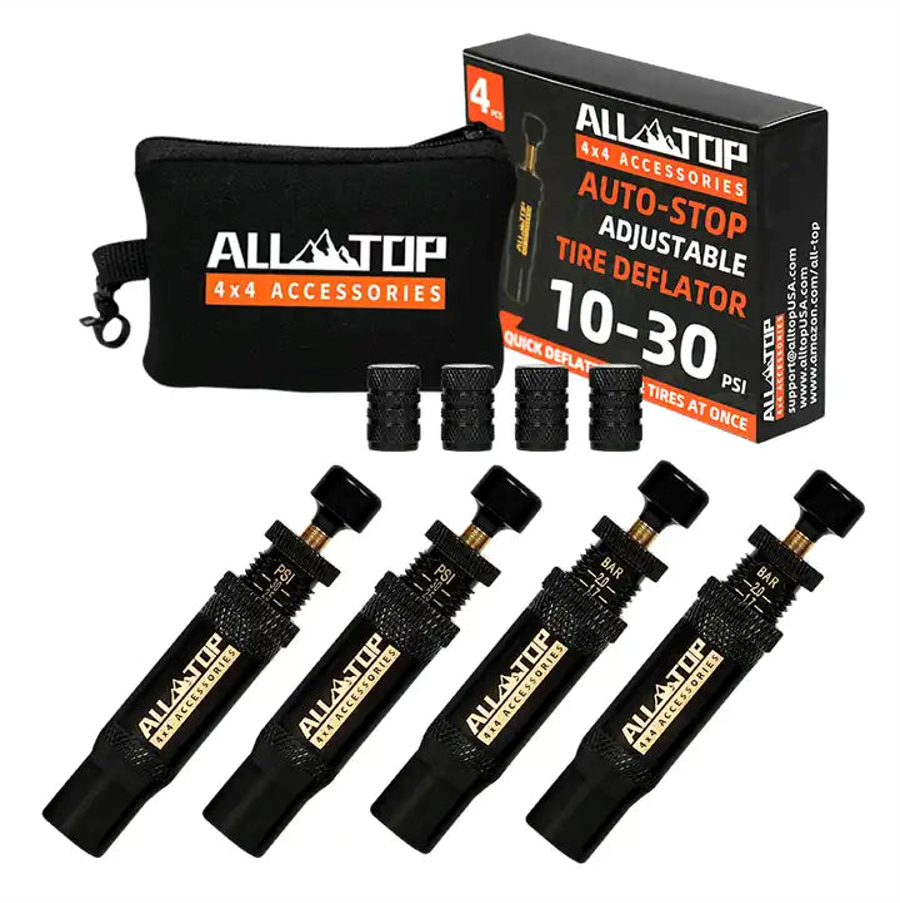 Kit de Desinflado Automático ALL-TOP con cuatro válvulas ajustables para vehículos off-road