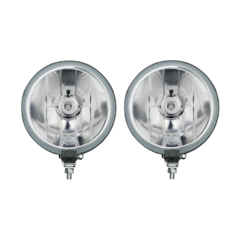 Pareja de Faros Halógenos Hella redondos para iluminación OffRoad con diseño resistente y montaje fácil