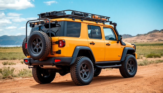 Vehículo overland equipado con accesorios imprescindibles