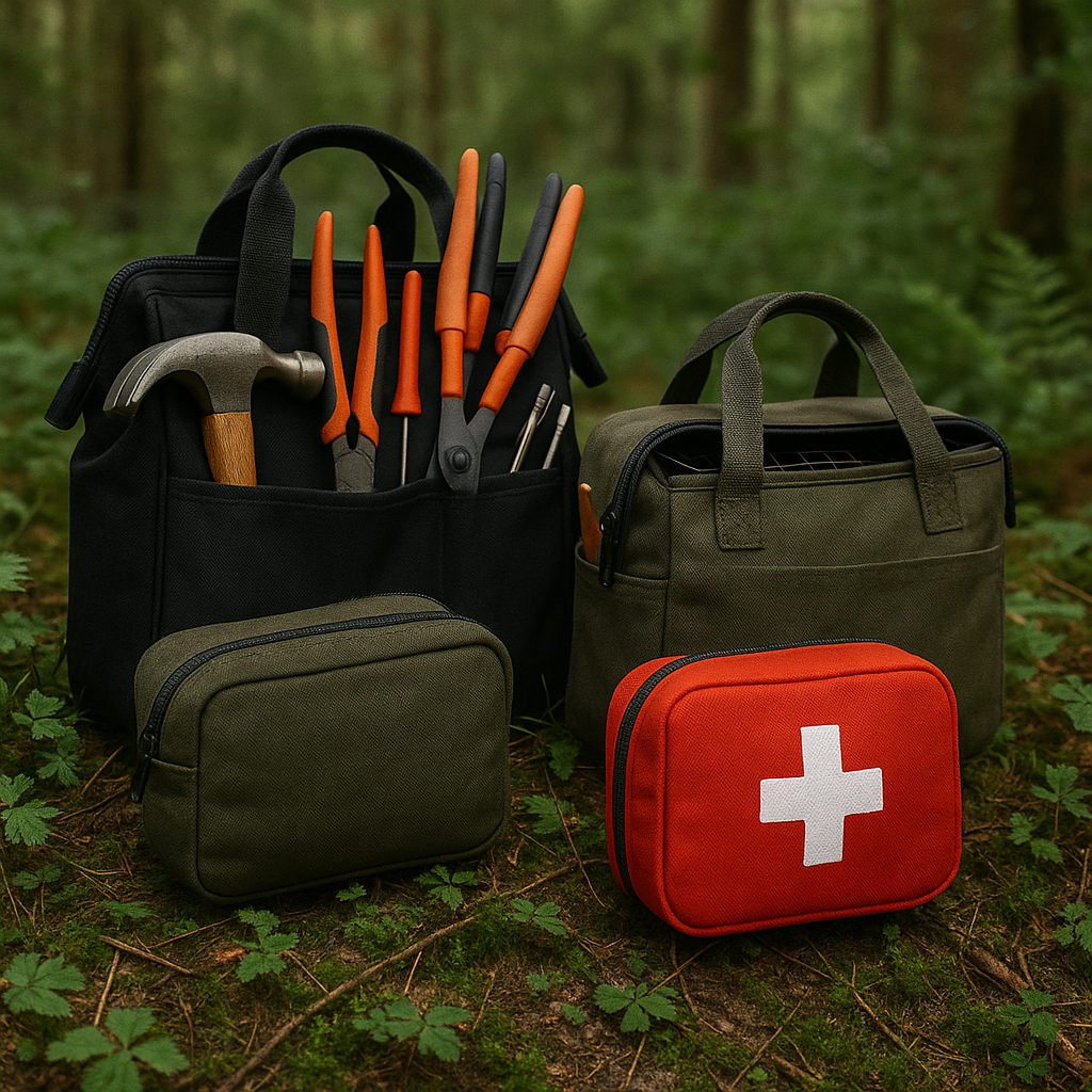 Bolsos resistentes y organizadores para herramientas y botiquín compactos para almacenamiento outdoor y off-road