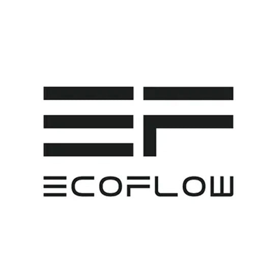 Logo de EcoFlow representando energía portátil confiable y limpia para aventuras y uso en exteriores