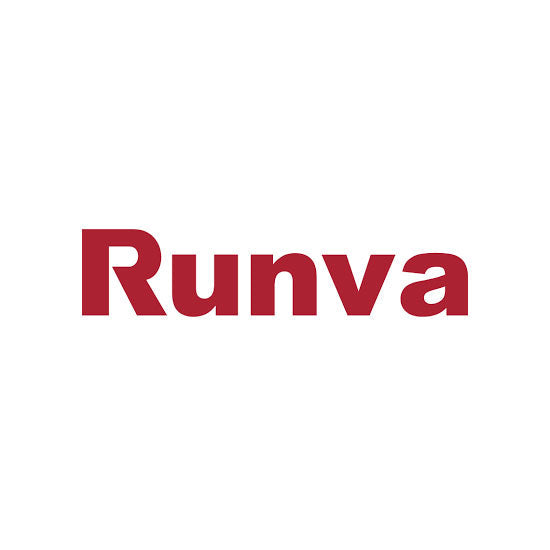 Logotipo Runva rojo sobre fondo blanco para la colección de Winches Runva, potencia y fiabilidad todoterreno