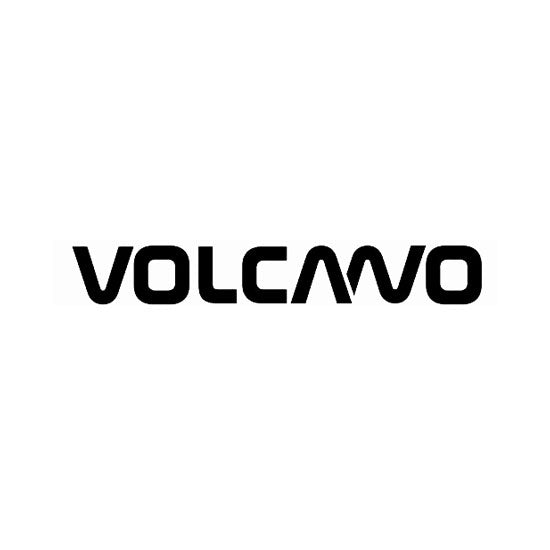 Logotipo de Volcano en negro que representa la marca de carpas y accesorios para viajeros