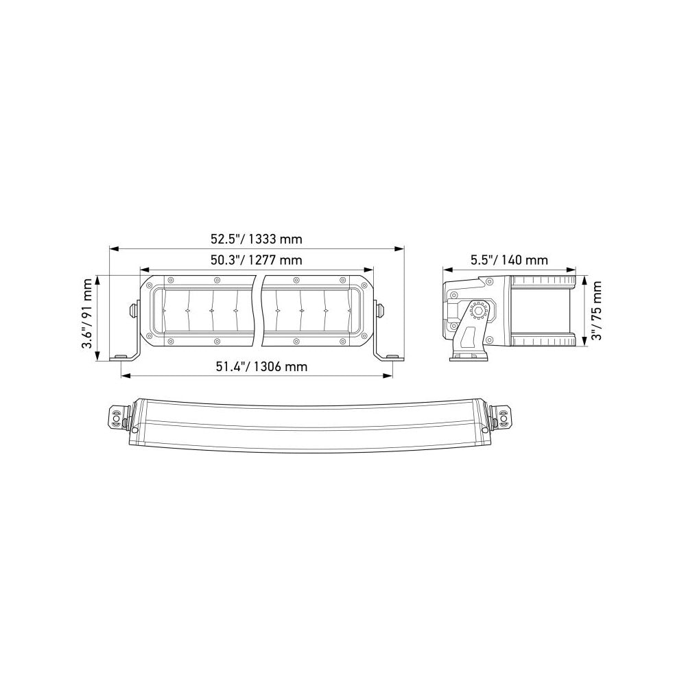 Barra LED 50" Doble Curva y 20.000 lm de Línea Black Magic Tought – Hella