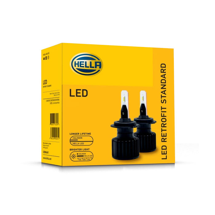 Par de Ampolletas LED H1/H3/H4/H7/H8/H9/H11/H16 12/24 V 18 W 6.0 K Standard – Hella