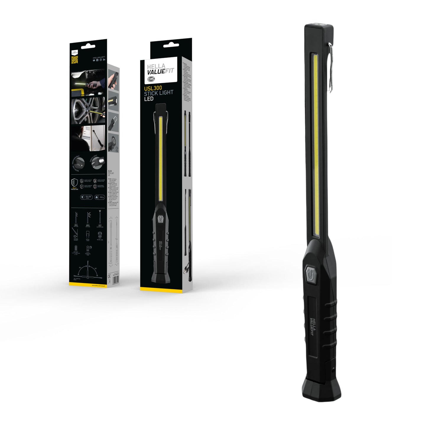 Linterna LED USB Recargable Value Fit USL300 Potente y Versátil – Hella