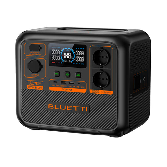 Estación de Energía AC70P con Capacidad de 864 Wh y Potencia de 1.000 W AC – Bluetti