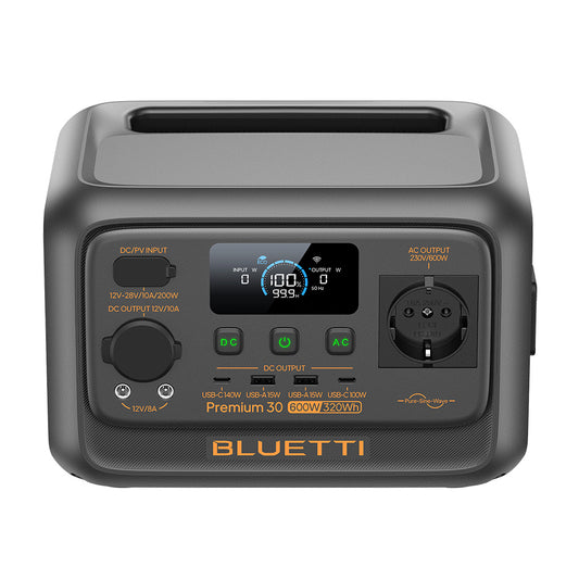 Estación de Energía Premium 30 V2 con Capacidad de 320 Wh y Potencia de 600 W AC – Bluetti