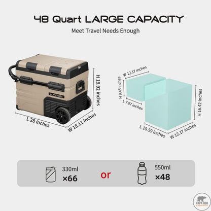 Refrigerador Portátil / Freezer TAW45 Capacidad de 45 L con Batería y Sistema Bi Zona – Alpicool