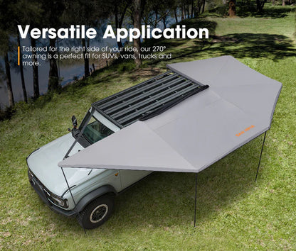 Toldo Gris 270° de Cobertura Panorámica y Montaje Rápido – San Hima