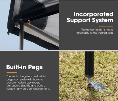 Toldo Gris 270° de Cobertura Panorámica y Montaje Rápido – San Hima