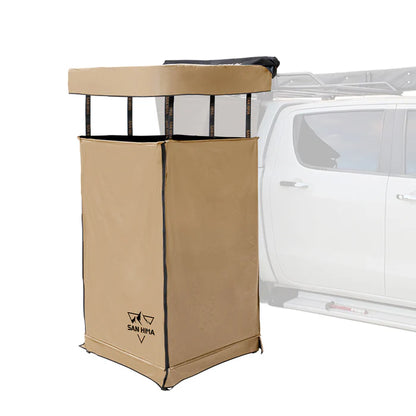 Toldo de Ducha y Baño Lateral Plegable con Luz LED y Forro Blackout – San Hima