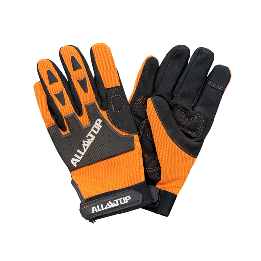 Guantes de Rescate Off-Road ALL-TOP en color naranja y negro para protección y agarre en actividades al aire libre