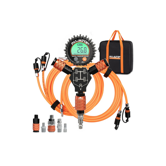 Pack de Inflado y Desinflado ALL-TOP con medidor digital y accesorios para diversas aplicaciones