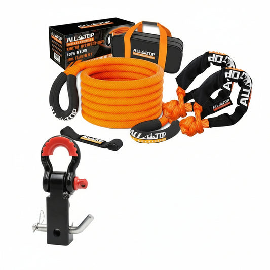Kit de Recuperación ALL-TOP que incluye un pack de rescate Off-Road con cuerda y ganchos resistentes