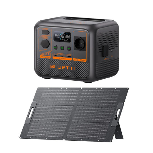 Pack Estación de Energía Bluetti con panel solar, ideal para acampar y actividades al aire libre