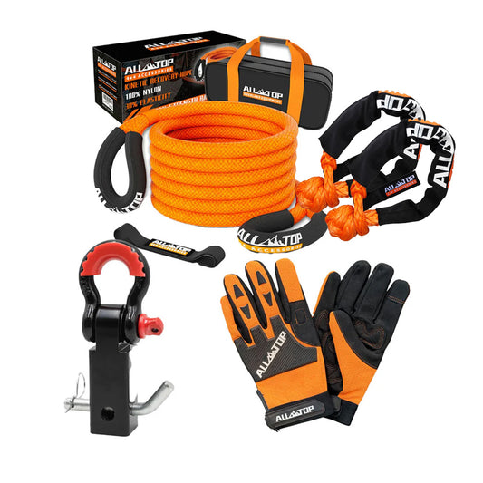 Pack de Rescate Off-Road con Cuerda Cinética, Grilletes y Guantes – ALL-TOP