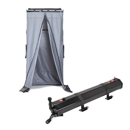 Pack de Ducha Exterior con Toldo y Estanque de AndesRacks para camping y actividades al aire libre