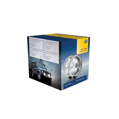 Caja de Faros Halógenos Hella para iluminación OffRoad con diseño resistente y alta potencia