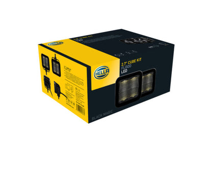 Caja de faros LED OffRoad Hella modelo 2.7 Cube Kit para iluminación potente y durable