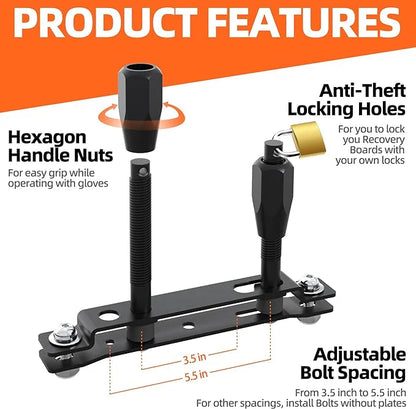 Kit de Montaje de Herramientas Off-Road ALL-TOP con tuercas hexagonales y agujeros de seguridad antirrobo