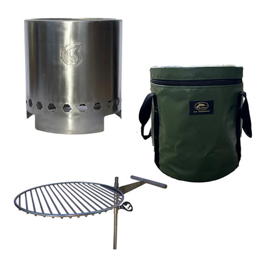Pack de Brasero Humos con parrilla y bolsa de transporte para asados al aire libre