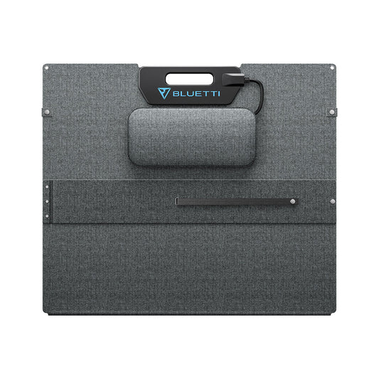 Panel Solar Plegable 350W de Bluetti con diseño portátil y asa para fácil transporte