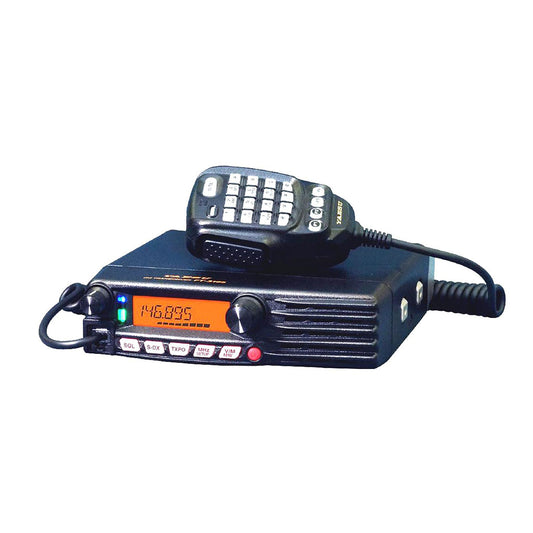 Radio Móvil VHF Yaesu con pantalla digital y micrófono con teclado para comunicación móvil