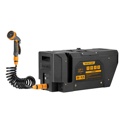 Estanque de Agua portátil San Hima con manguera enrollable y boquilla ajustable para fácil uso