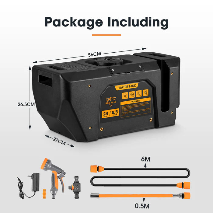 Estanque de Agua San Hima con mangueras de 6m y 0.5m, ideal para almacenamiento de agua