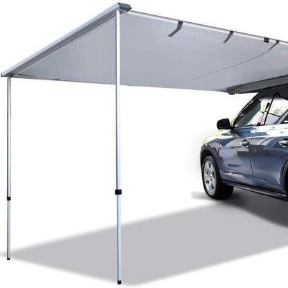 Toldo Lateral de AndesRacks en color gris, ideal para protección solar y sombra al aire libre