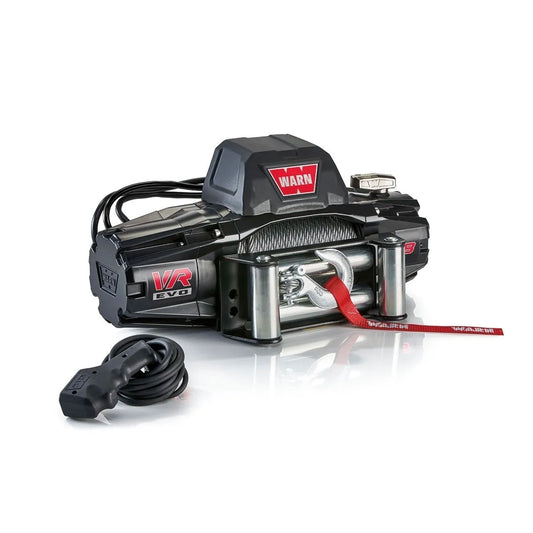 Winche 8.000 lb WARN modelo VR EVO negro con cable de acero y control remoto para vehículos todo terreno